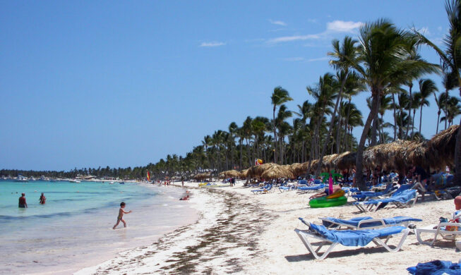 Beach at Natura Park, looking southeast, Punta Cana, 2004